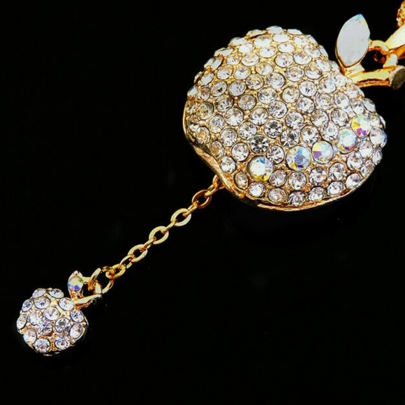 Clear Rhinestone Apple Pendant Drop Apple NWT- - Picture 2 of 3